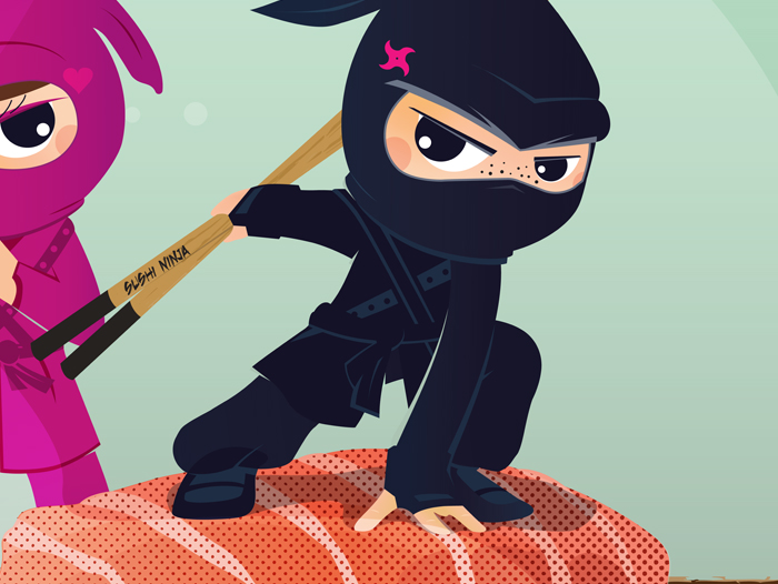 Brand Characters for Sushi Ninja Sushi Train Restaurant